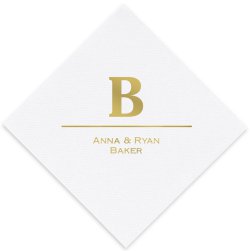 Initial and Name Luxury AirLaid Napkin - Foil-Pressed
