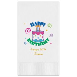 Happy Birthday Guest Towel - Printed