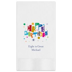 Happy Birthday Celebration Guest Towel - Printed