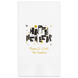 Happy New Year Guest Towel - Printed