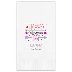 Happy Valentines Day Guest Towel - Printed
