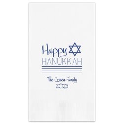 Happy Hanukkah Guest Towel - Printed