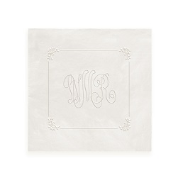 Delavan Framed Monogram Napkin - Embossed