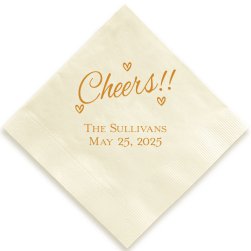 Heartfelt Cheers Napkin - Foil-Pressed