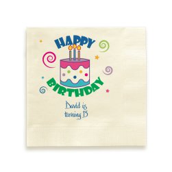 Happy Birthday Napkin - Printed