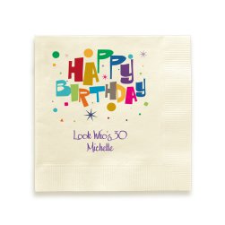 Happy Birthday Celebration Napkin - Printed