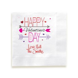 Happy Valentines Day Napkin - Printed