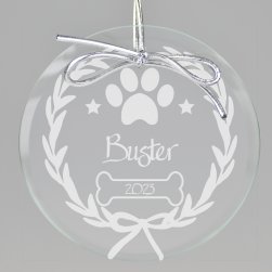 Deck the Paws Keepsake Engraved Ornament - Circle