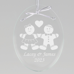 Gingerbread Couple Keepsake Ornament - Oval