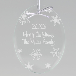 Winter Snowflakes Keepsake Ornament - Oval