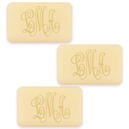 Classic Monogram Personalized Triple Milled French Soap Set of 3 - Engraved