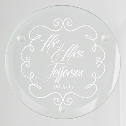 Mr. and Mrs. Glass Coaster
