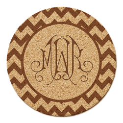 Reynosa Chevron Monogram Cork Coaster