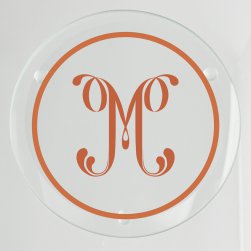 Rockford Initial Glass Coaster - Printed Raised Ink Rockford Initial Glass Coaster - Printed Raised Ink