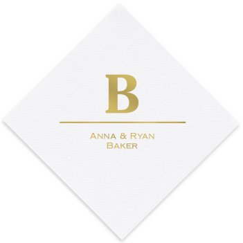 Initial and Name Luxury AirLaid Napkin - Foil-Pressed