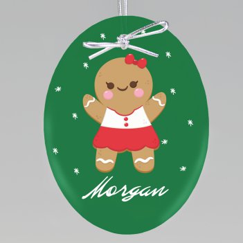 Gingerbread Girl Keepsake Ornament - Oval