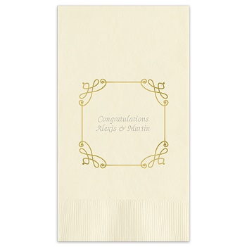 Lavish Foil-Frame Guest Towel - Embossed