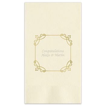 Lavish Foil-Frame Guest Towel - Embossed