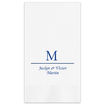 Initial and Name Guest Towel - Foil-Pressed