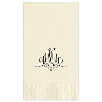 Paris Monogram Guest Towel - Foil-Pressed