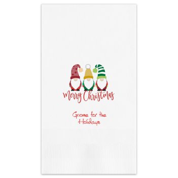 Merry Christmas Gnomes Guest Towel - Printed