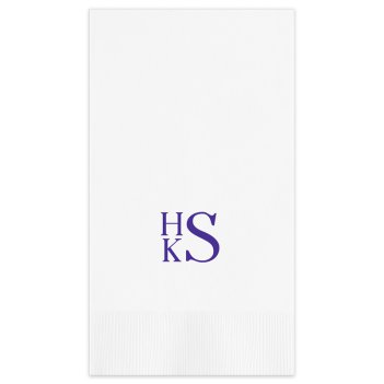 Stacked Monogram Guest Towel - Printed