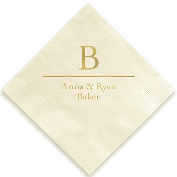 Initial and Name Napkin - Foil-Pressed