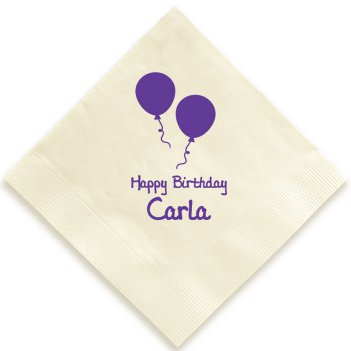 Birthday Balloons Napkin - Foil-Pressed