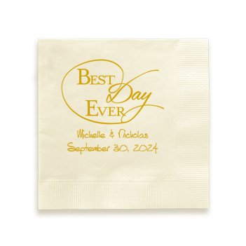 Best Day Ever Napkin - Foil-Pressed