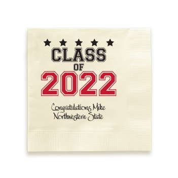 Class Of Graduation Napkin - Printed