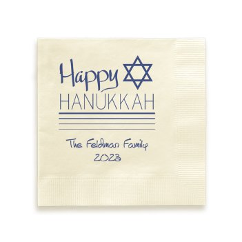 Happy Hanukkah Napkin - Printed