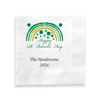 St Patricks Day Rainbow Napkin - Printed