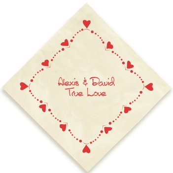 Valentine Hearts Napkin - Printed