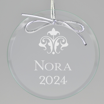 Fleur de Lis Keepsake Ornament - Circle