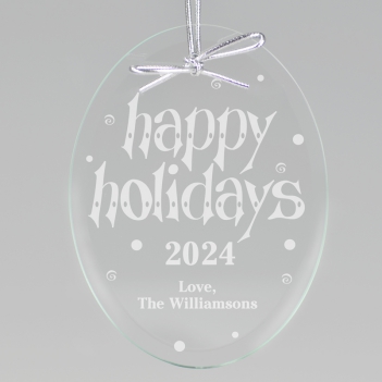 Happy Holidays Keepsake Ornament - Oval