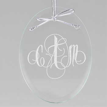 Firenze Monogram Keepsake Ornament - Oval