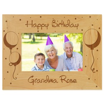 Birthday Balloons Engraved Picture Frame