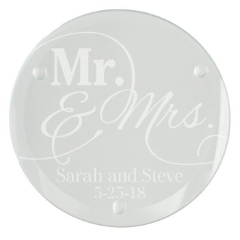 Mr and Mrs Glass Coaster