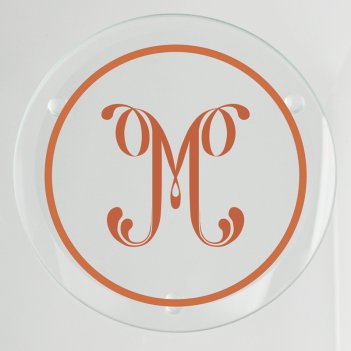 Rockford Initial Glass Coaster - Printed Raised Ink