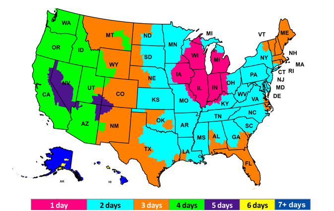 Fedex Ground Transit Time Chart