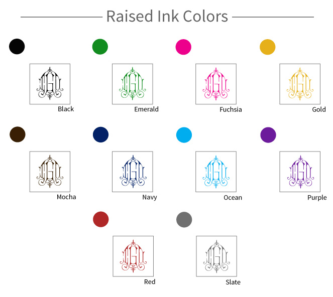 Raised Ink Colors